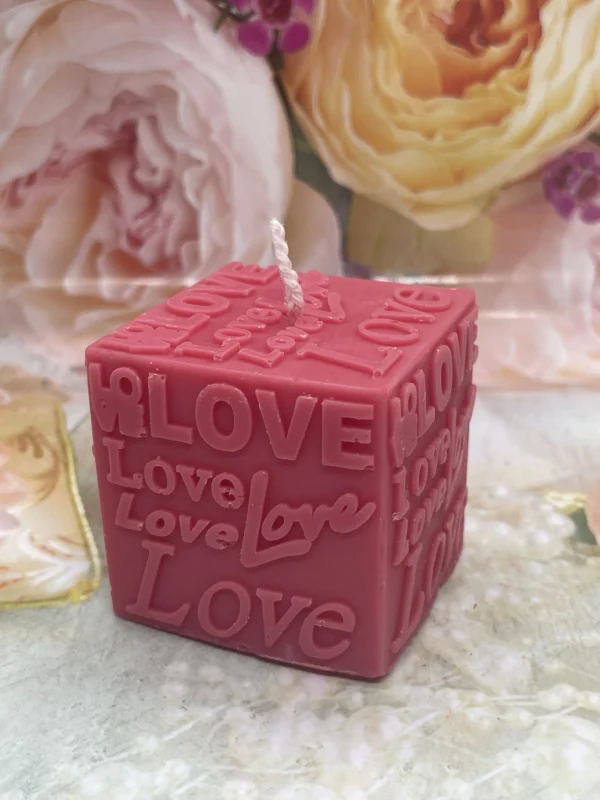 Sójová sviečka Love kocka