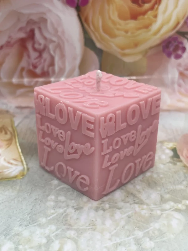 Sójová sviečka Love kocka - Image 2