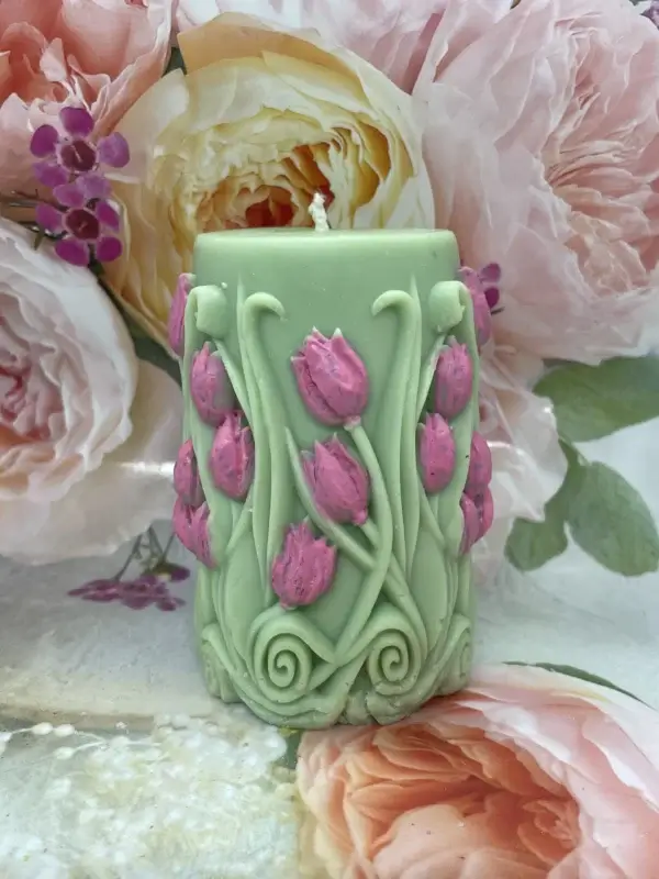 Vonná sójová sviečka Tulipán